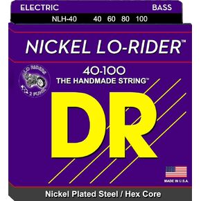 DR Strings Nickel Lo-Rider - Nickel Plated Hex Core Bass 40-100