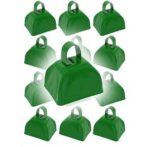 The Dreidel Company Metal Cowbell Noisemaker Cheering Bell, New Years, School Classroom, Wedding Bells & Chimes Percussion Musical Instruments Call Bell Alarm, 3" (Black, 6-Pack)