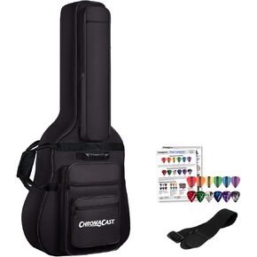 ChromaCast Acoustic Guitar 6-Pocket Padded Gig Bag with Guitar Strap and Pick Sampler in Saudi Arabia