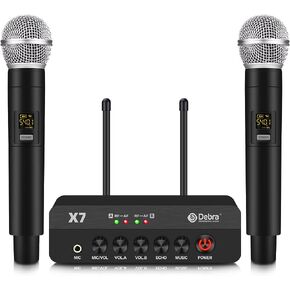 D Debra Audio VM302 VHF Wireless Microphone System with Dual Handheld Mic Have XLR Interface for Home Karaoke Wedding Conference Speech (VM302) (X7) in Kuwait
