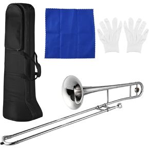 summina Silver Trumpet Alto Trombone Brass Bb Tone B Flat Wind Instrument with Cupronickel Mouthpiece Cleaning Stick Case in Saudi Arabia
