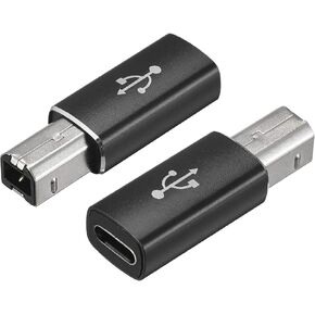محول تحويل USB C أنثى إلى MIDI من MECCANIXITY، محول من النوع C إلى USB B أسود للطابعات والكمبيوتر المحمول والكمبيوتر اللوحي والبيانو وأجهزة المزج، حزمة من 2 in Kuwait