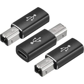 MECCANIXITY USB C Female to MIDI Convert Adapter, Type-C to USB B Adapter Black for Printers, Laptop, Tablet, Piano, Synthesizers