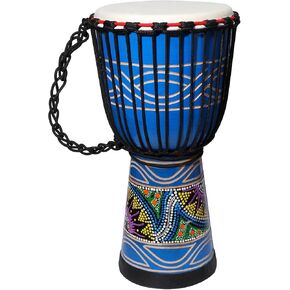 طبلة Djembe، طبلة LIEKE مقاس 10 بوصات أفريقية منحوتة من جلد الماعز الماهوجني للبالغين من الطلاب المبتدئين باللون الأخضر in Kuwait