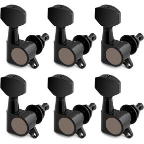 Sealed String Tuning Pegs Tuning Machines Grover Machine Heads Tuners Tuning Keys 6 In Line for Right Handed Acoustic Guitar or Electric Guitar Black. in Saudi Arabia