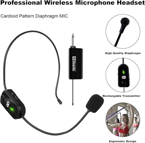 سماعة ميكروفون لاسلكية، جي دي جارد يو إس -86 يو اتش إف، مدى 48.8 متر لمكبر الصوت، مكبرات الصوت، معلم، أدلة سياحية، مدرب اللياقة البدنية (يدعم أجهزة الكمبيوتر / ماك / الكمبيوتر المحمول) in Kuwait