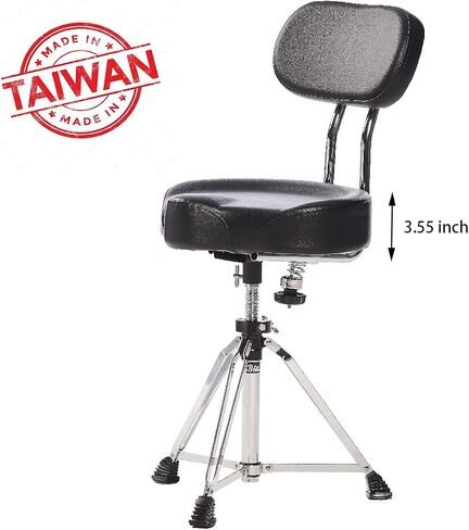 Boltd Drum Throne Made in Taiwan Adjustable Motorcycle Style with Large Backrest Seat Comfortable Drum Set Percussion Stool in Kuwait