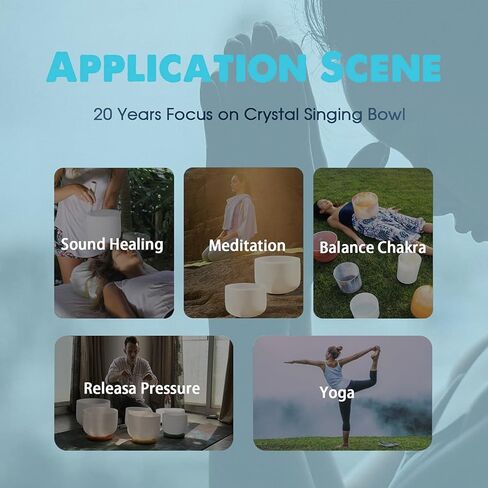 وعاء غناء كريستالي من الكوارتز المضبوط من الكريستال من سي دي اي اف جي ايه بي من سي دي اي اف جي ايه بي مقاس 8 انش (يأتي مع مطرقة مجانية وحلقة دائرية) ¡ F in Kuwait