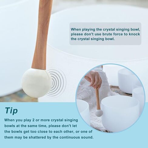 وعاء غناء كريستالي من الكوارتز المضبوط من الكريستال من سي دي اي اف جي ايه بي من سي دي اي اف جي ايه بي مقاس 8 انش (يأتي مع مطرقة مجانية وحلقة دائرية) ¡ F in Kuwait