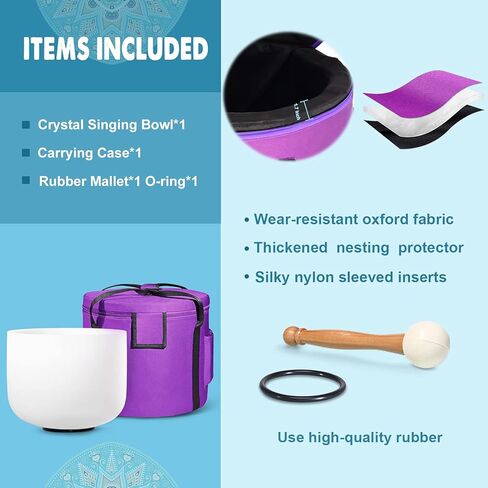 وعاء غناء كريستالي من الكوارتز المضبوط من الكريستال من سي دي اي اف جي ايه بي من سي دي اي اف جي ايه بي مقاس 8 انش (يأتي مع مطرقة مجانية وحلقة دائرية) ¡ F in Kuwait