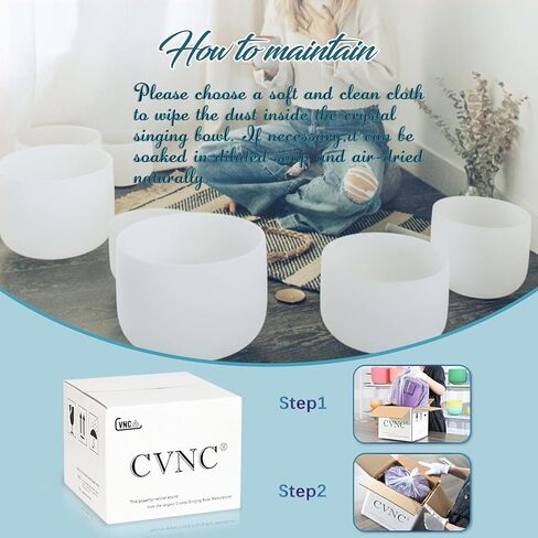 وعاء غناء كريستالي من الكوارتز المضبوط من الكريستال من سي دي اي اف جي ايه بي من سي دي اي اف جي ايه بي مقاس 8 انش (يأتي مع مطرقة مجانية وحلقة دائرية) ¡ F in Kuwait