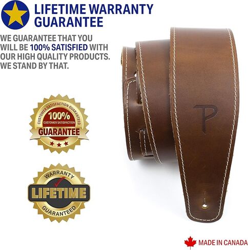 حزام جيتار من بيريز ليذرز ليمتد - جلد بيسبول (سلسلة) - اسود - قابل للتعديل - للجيتار الصوتي/الباس/الكهربائي - صنع في كندا (SP25S-7048) in Kuwait