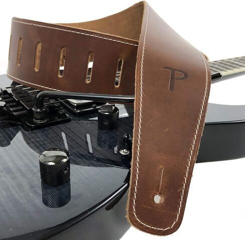 حزام جيتار من بيريز ليذرز ليمتد - جلد بيسبول (سلسلة) - اسود - قابل للتعديل - للجيتار الصوتي/الباس/الكهربائي - صنع في كندا (SP25S-7048) in Kuwait