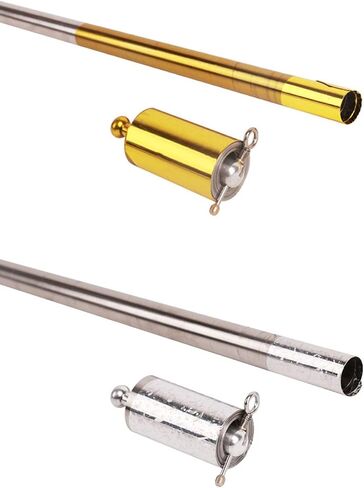 2 Pack Pocket Staff, Retractable Collapsible Bo Staff, Professional Magician Stage Street Magic Performance Magic Staff, Expandable Staff for Adults, Gifts and Magicians (Gold, Silver, 43.3Inch) in Saudi Arabia