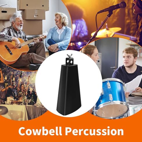 Soulmate Cowbell 9 بوصة معدن الصلب أجراس البقر أداة صانعي الضوضاء جرس البقر اليد قرع جرس البقرة مع مقبض عصا لطبل in Kuwait