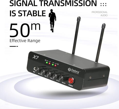 D Debra Audio VM302 VHF Wireless Microphone System with Dual Handheld Mic Have XLR Interface for Home Karaoke Wedding Conference Speech (VM302) (X7) in Kuwait
