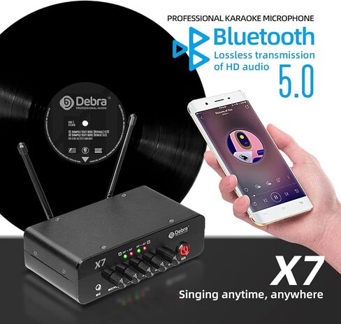 D Debra Audio VM302 VHF Wireless Microphone System with Dual Handheld Mic Have XLR Interface for Home Karaoke Wedding Conference Speech (VM302) (X7) in Kuwait