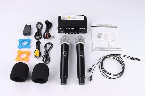 D Debra Audio VM302 VHF Wireless Microphone System with Dual Handheld Mic Have XLR Interface for Home Karaoke Wedding Conference Speech (VM302) (X7) in Kuwait