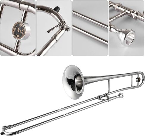 summina Silver Trumpet Alto Trombone Brass Bb Tone B Flat Wind Instrument with Cupronickel Mouthpiece Cleaning Stick Case in Saudi Arabia