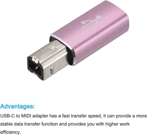 MECCANIXITY USB C Female to MIDI Convert Adapter, Type-C to USB B Adapter Black for Printers, Laptop, Tablet, Piano, Synthesizers in Saudi Arabia