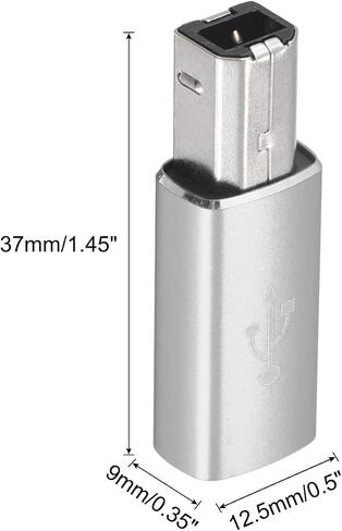 MECCANIXITY USB C Female to MIDI Convert Adapter, Type-C to USB B Adapter Black for Printers, Laptop, Tablet, Piano, Synthesizers in Saudi Arabia