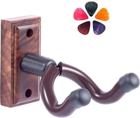 شماعة حائط للجيتار، حزمة واحدة، شماعة جيتار قابلة للدوران للحماية على شكل حرف V مع براغي مرساة للجدران الجافة، خطاف حامل جيتار من خشب الجوز الصلب للجيتار الكهربائي الصوتي، باس البانجو القيثارة والمزيد in Kuwait