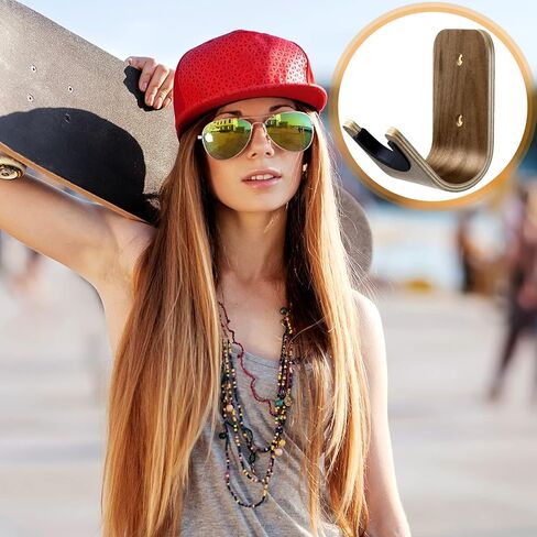 Guitar Wall Mount Holder Guitar Hanger with Pick Slot Skateboard Rack Modern Design Guitar Hook Ukulele Stand Wooden Violin Display Stand with Tool for Storage Bass Acoustic Mandolin Banjo (1 Set) in Saudi Arabia