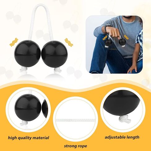 2 Pair of Aslatuas Rhythmic Ball, Kashaka Shaker Instrument Classical African Shaker Rattle Hand Percussion for Kids Adults Beginners Parties Musical Classes (Black) in Saudi Arabia