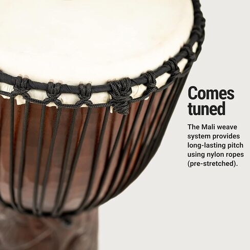 Meinl Percussion PROADJ2-L حبل احترافي على الطراز الأفريقي مقاس 30.48 سم مضبوط من خشب الماهوجني دجيمبي مع رأس من جلد الماعز، نحت قرية بوصة in Kuwait