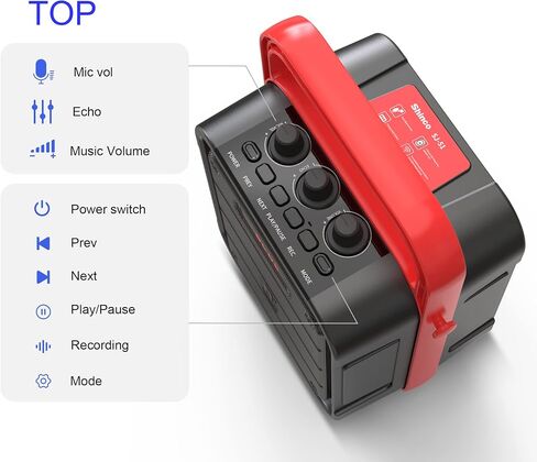 Shinco Bluetooth Speaker with Microphone, Portable Karaoke Machine with Remote Control, Audio Recording, FM Radio, Perfect for Kids in Saudi Arabia