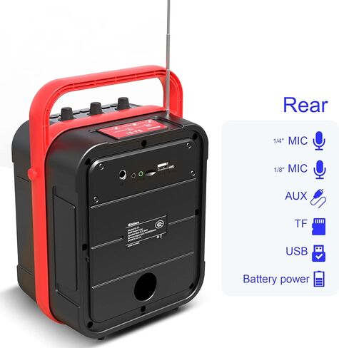 Shinco Bluetooth Speaker with Microphone, Portable Karaoke Machine with Remote Control, Audio Recording, FM Radio, Perfect for Kids in Saudi Arabia