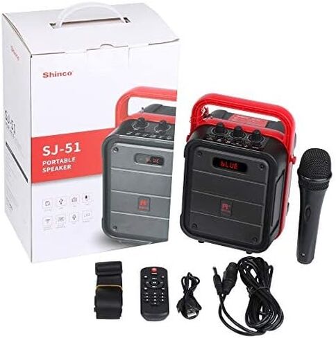 Shinco Bluetooth Speaker with Microphone, Portable Karaoke Machine with Remote Control, Audio Recording, FM Radio, Perfect for Kids in Saudi Arabia