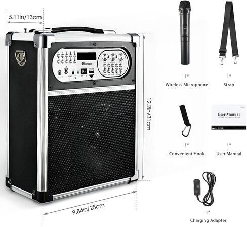 Sunkyn Karaoke Machine for Adults with 1 Wireless Karaoke Microphone,Bluetooth Rechargeable Speaker with USB/TF Card Support,FM/AUX IN/MP3/MIC Input/REC in Saudi Arabia
