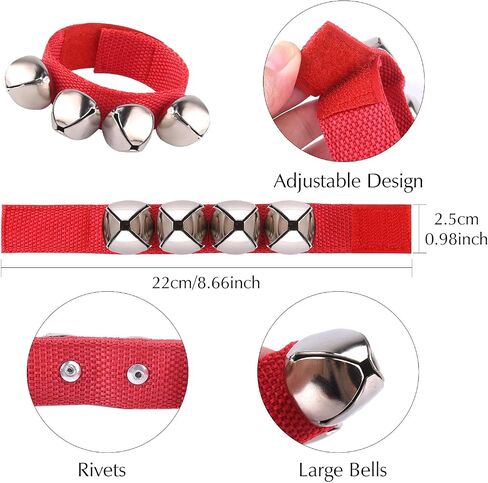 FEPITO 26 Pieces Christmas Band Wrist Bells Bracelets Jingle Bells Musical Ankle Bells Rhythm Instrument Percussion Christmas Party Decoration Favors in Saudi Arabia