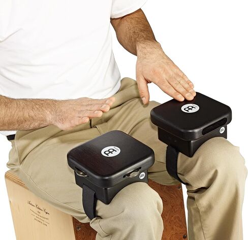 مشغلات Meinl Percussion Tambourine Cajon، تتضمن حزامًا قابلاً للتعديل - غير مصنوع في الصين - العب بيديك، جسم من الخشب الصلب المجوف، ضمان لمدة عامين، صنبور للركبة مع جينجلز (KP-JT-BK) in Saudi Arabia