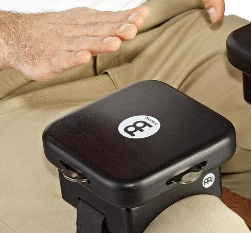 مشغلات Meinl Percussion Tambourine Cajon، تتضمن حزامًا قابلاً للتعديل - غير مصنوع في الصين - العب بيديك، جسم من الخشب الصلب المجوف، ضمان لمدة عامين، صنبور للركبة مع جينجلز (KP-JT-BK) in Saudi Arabia