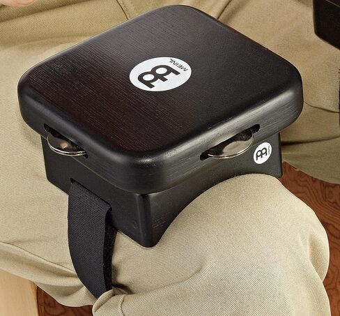 مشغلات Meinl Percussion Tambourine Cajon، تتضمن حزامًا قابلاً للتعديل - غير مصنوع في الصين - العب بيديك، جسم من الخشب الصلب المجوف، ضمان لمدة عامين، صنبور للركبة مع جينجلز (KP-JT-BK) in Saudi Arabia