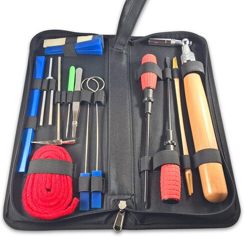 مجموعة ادوات ضبط البيانو الاحترافية - مفتاح ضبط مجموعة متنوعة من شوكات ضبط الصوت ومطرقة صغيرة ومفك براغي ملقط in Kuwait