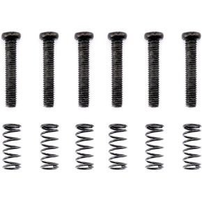 Musiclily Pro Metric M3x16mm Steel Saddle Intonation Screws and Spring Set for Imported Electric Guitar Bass Bridge, Black (Set of 6)