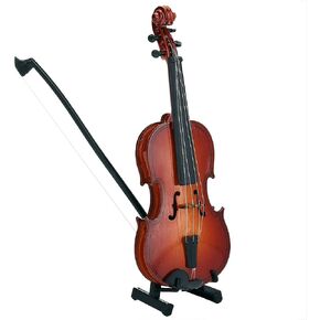 كمان خشبي مصغر، كمان صغير خشبي عرض نموذج مع حامل القوس وجراب زخرفة موسيقية حرفة لتزيين المنزل هدية عيد ميلاد in Kuwait