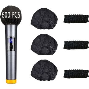 Bigemo 600 قطعة غطاء ميكروفون للاستعمال مرة واحدة - غطاء ميكروفون للاستعمال مرة واحدة مع غطاء حماية فردي للميكروفون غير المنسوج للشاشة الأمامية لـ KTV، الكاريوكي، استوديو التسجيل، أداء المسرح in Kuwait