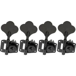 Musiclily Pro 4 in line Open Gear Electric Bass Machine Heads Tuning Pegs Keys Tuners Set for Right Hand, Black