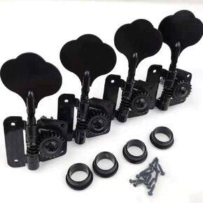 Vintage Open Gear Machine Heads Tuners Tuning Pegs 4 In Line Right Hand Guitar Parts replacement for P Bass J Bass Black 4PCS in Saudi Arabia