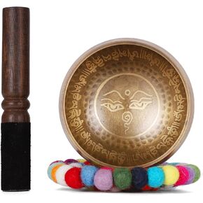 مجموعة وعاء الغناء من تيبت وعاء صوت مصنوع يدويًا من أجل التأمل والشفاء من القشور in Kuwait