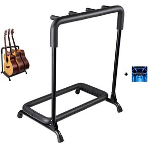 حامل حامل جيتار متعدد من Superlative؛ حامل عرض قابل للطي لـ 3 جيتار؛ شاشة عرض باس كهربائية تحمل ما يصل إلى ثلاثة ألوان سوداء in Kuwait