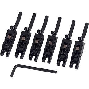 EXCEART 6 قطع غيتار بريدج سرج غيتار كهربائي Tremolo Roller Bridge مع مفتاح قضيب تروس لغيتار كهربائي باس (أسود) in Kuwait