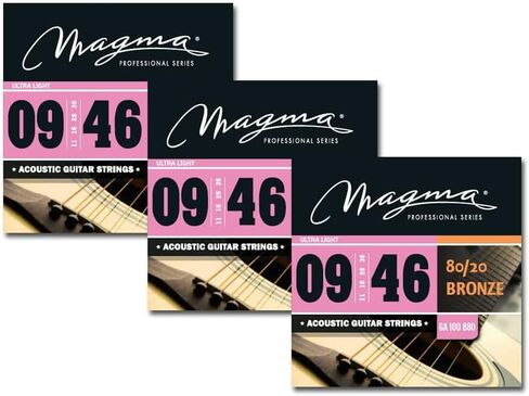 Magma Acoustic Guitar Strings Regular Light Gauge 80/20 Bronze Set.011 - .052 (GA130B80) 1 Set in Kuwait