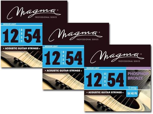 Magma Acoustic Guitar Strings Regular Light Gauge 80/20 Bronze Set.011 - .052 (GA130B80) 1 Set in Kuwait