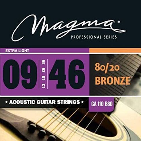 Magma Acoustic Guitar Strings Regular Light Gauge 80/20 Bronze Set.011 - .052 (GA130B80) 1 Set in Kuwait