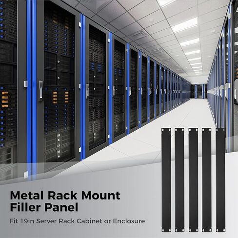 هومايسون 5 قطع من اللوحات الفارغة 1U - لوحة حشو معدنية للتثبيت على الرف لخزانة رف الخادم مقاس 19 انش او العلبة in Kuwait